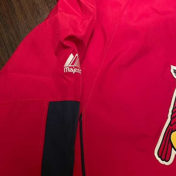 Majestic brand St. Louis Cardinals 1/4 zip, lightweight pullover. Size L large. - Picture 3 of 10